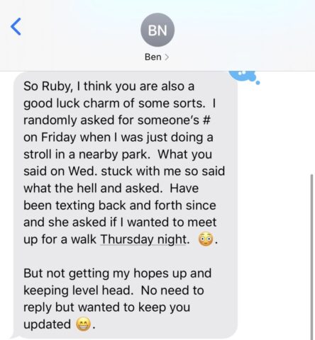 Successful date text message