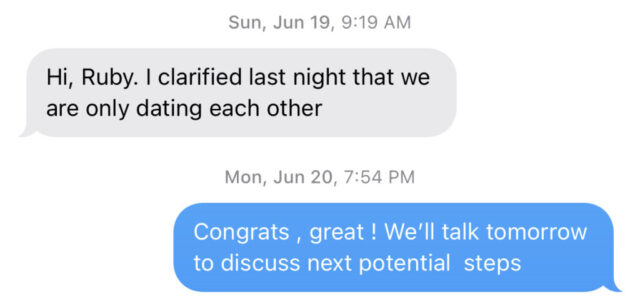 Exclusive relationship