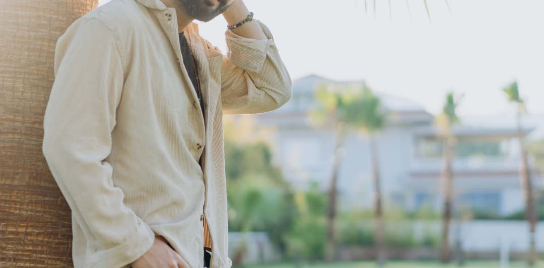 The image is to show a shy guy, capturing his relaxed and thoughtful demeanor.
