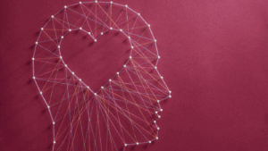 This image represents emotional connection, showing how the heart and mind are linked through intentional, delicate connections.
